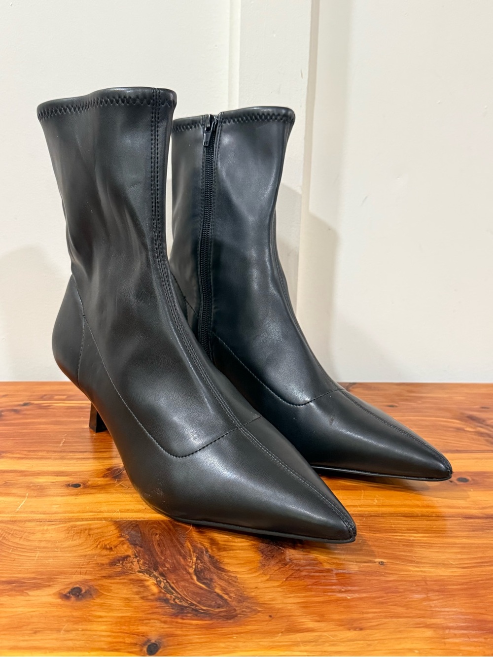 NWT Abound Black Kitten Heel Ankle Boots